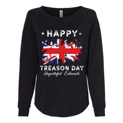 Happy Treason Day Ungrateful Colonials 4th July British Flag Womens California Wash Sweatshirt