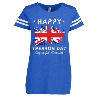 Happy Treason Day Ungrateful Colonials 4th July British Flag Enza Ladies Jersey Football T-Shirt