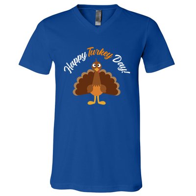 Happy Turkey Day Thanksgiving Gift V-Neck T-Shirt