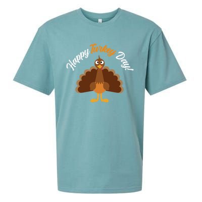 Happy Turkey Day Thanksgiving Gift Sueded Cloud Jersey T-Shirt