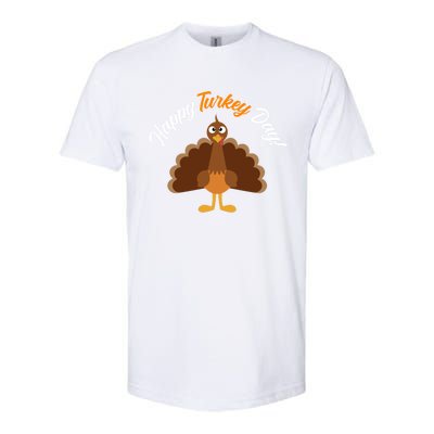 Happy Turkey Day Thanksgiving Gift Softstyle CVC T-Shirt