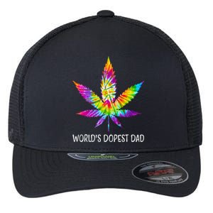 Hippie Tie Dye 420 Worlds Dopest Dad Funny Marijuana Leaf Flexfit Unipanel Trucker Cap