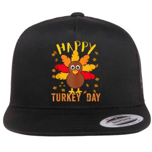 Happy Turkey Day Thanksgiving Cute Costume Celebration Flat Bill Trucker Hat