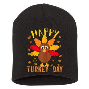 Happy Turkey Day Thanksgiving Cute Costume Celebration Short Acrylic Beanie