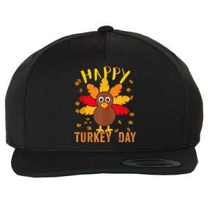 Happy Turkey Day Thanksgiving Cute Costume Celebration Wool Snapback Cap