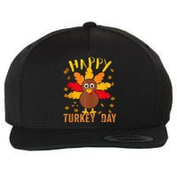 Happy Turkey Day Thanksgiving Cute Costume Celebration Wool Snapback Cap