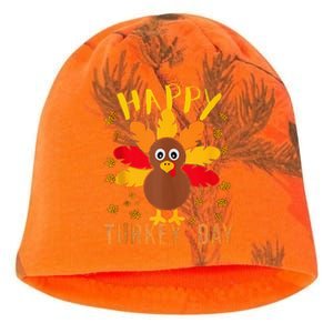 Happy Turkey Day Thanksgiving Cute Costume Celebration Kati - Camo Knit Beanie