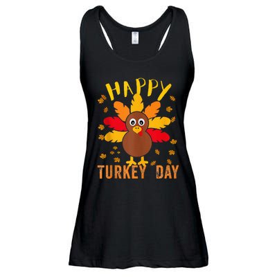 Happy Turkey Day Thanksgiving Cute Ladies Essential Flowy Tank