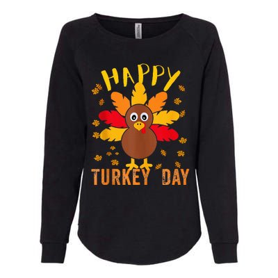 Happy Turkey Day Thanksgiving Cute Womens California Wash Sweatshirt