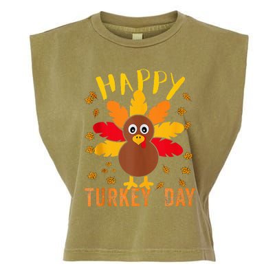 Happy Turkey Day Thanksgiving Cute Garment-Dyed Women's Muscle Tee