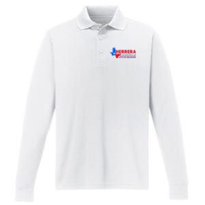 Herrera Tx District 23 LetS Go Brandon 2024 Quote Performance Long Sleeve Polo