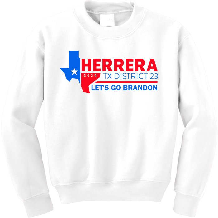 Herrera Tx District 23 LetS Go Brandon 2024 Quote Kids Sweatshirt