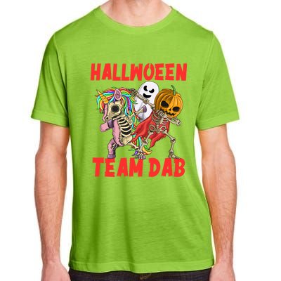 Halloween Team Dab Zombie Unicorn And Skeleton Pumpkin Great Gift Adult ChromaSoft Performance T-Shirt