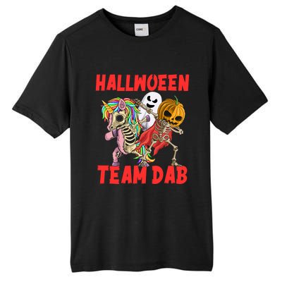 Halloween Team Dab Zombie Unicorn And Skeleton Pumpkin Great Gift Tall Fusion ChromaSoft Performance T-Shirt