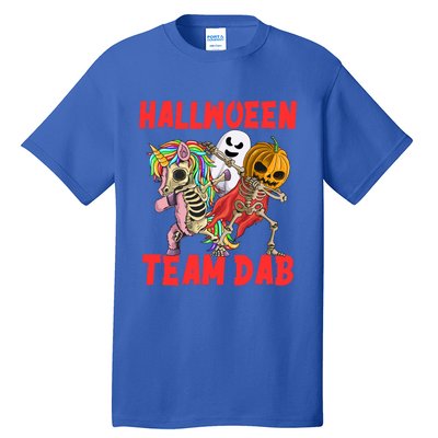 Halloween Team Dab Zombie Unicorn And Skeleton Pumpkin Great Gift Tall T-Shirt