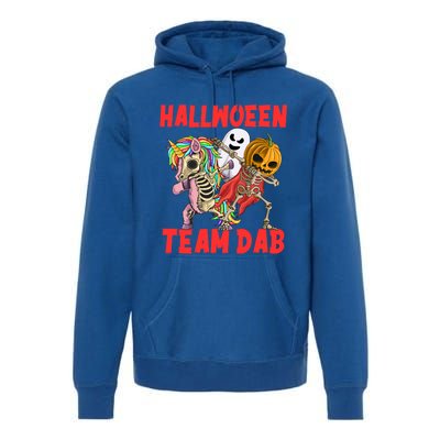 Halloween Team Dab Zombie Unicorn And Skeleton Pumpkin Great Gift Premium Hoodie