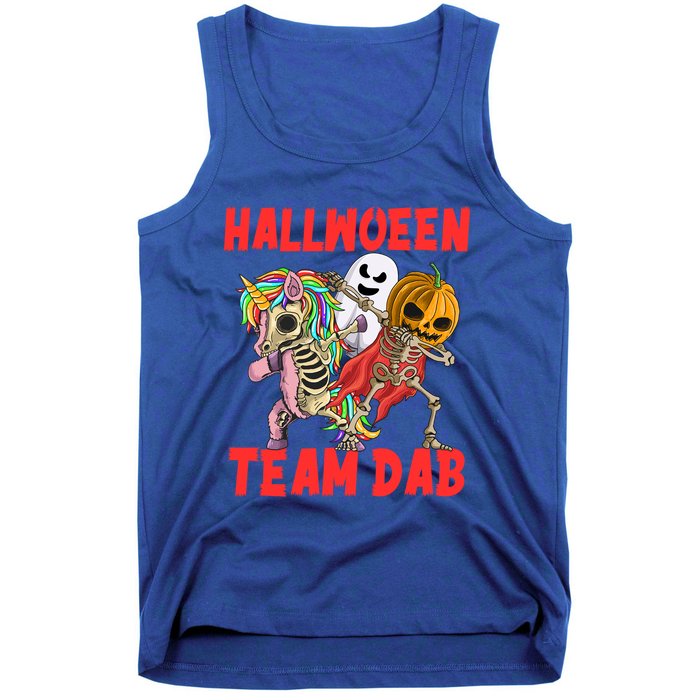 Halloween Team Dab Zombie Unicorn And Skeleton Pumpkin Great Gift Tank Top