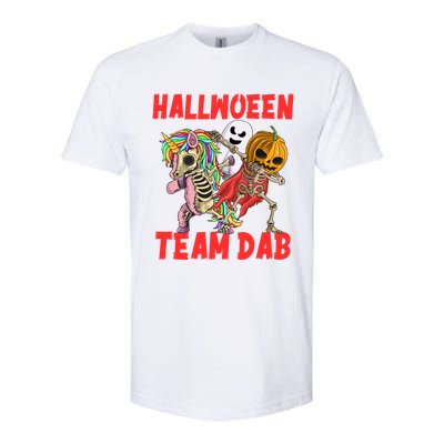 Halloween Team Dab Zombie Unicorn And Skeleton Pumpkin Great Gift Softstyle CVC T-Shirt