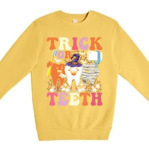 Halloween Treat Dentist Trick Or Th Funny Dental Gift Premium Crewneck Sweatshirt