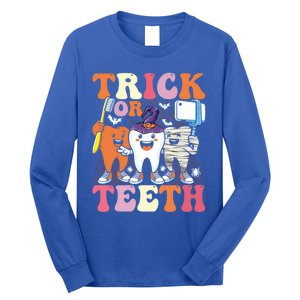 Halloween Treat Dentist Trick Or Th Funny Dental Gift Long Sleeve Shirt