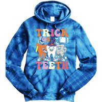 Halloween Treat Dentist Trick Or Th Funny Dental Gift Tie Dye Hoodie