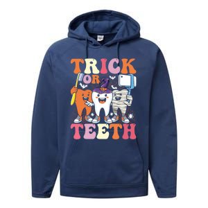 Halloween Treat Dentist Trick Or Th Funny Dental Gift Performance Fleece Hoodie