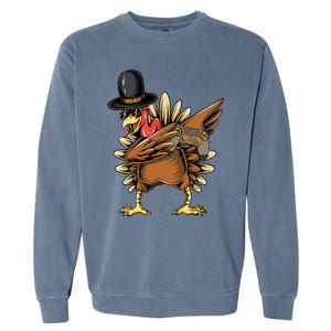 Happy Thanksgiving Dabbing Gamer Turkey Cool Gift Garment-Dyed Sweatshirt