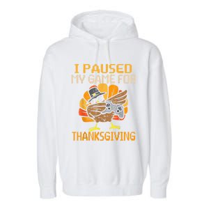 Happy Thanksgiving Dabbing Gamer Turkey Gift Garment-Dyed Fleece Hoodie