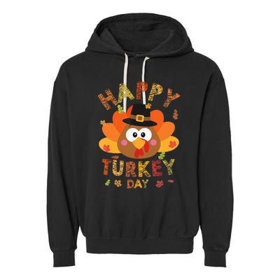 Happy Turkey Day 2024 Autumn Fall Thanksgiving Family Garment-Dyed Fleece Hoodie