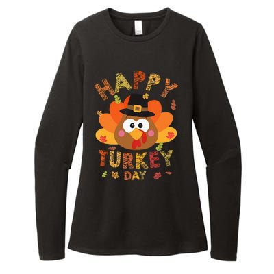 Happy Turkey Day 2024 Autumn Fall Thanksgiving Family Womens CVC Long Sleeve Shirt