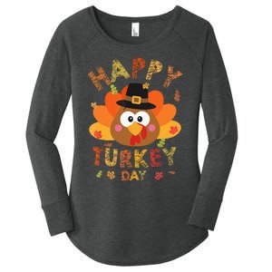 Happy Turkey Day 2024 Autumn Fall Thanksgiving Family Women's Perfect Tri Tunic Long Sleeve Shirt