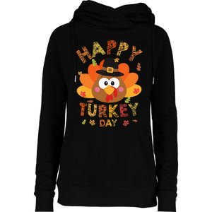 Happy Turkey Day 2024 Autumn Fall Thanksgiving Family Womens Funnel Neck Pullover Hood