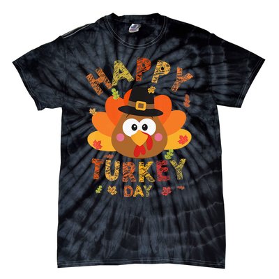 Happy Turkey Day 2024 Autumn Fall Thanksgiving Family Tie-Dye T-Shirt