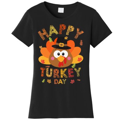 Happy Turkey Day 2024 Autumn Fall Thanksgiving Family Women's T-Shirt