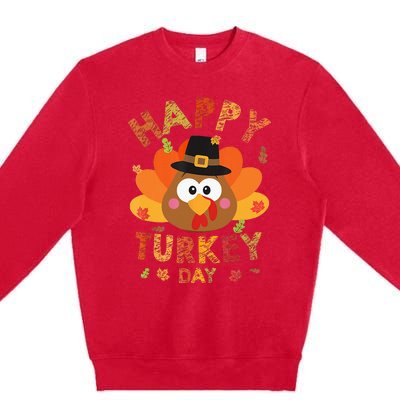 Happy Turkey Day 2024 Autumn Fall Thanksgiving Family Premium Crewneck Sweatshirt