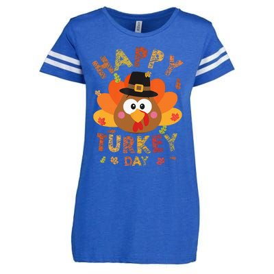 Happy Turkey Day 2024 Autumn Fall Thanksgiving Family Enza Ladies Jersey Football T-Shirt