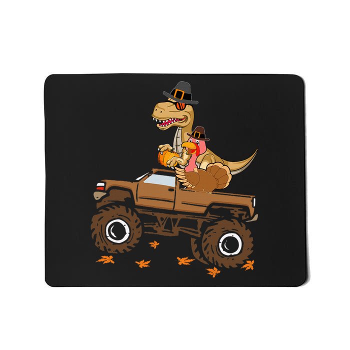 Happy Thanksgiving dinosaur Turkey Riding truck Mousepad