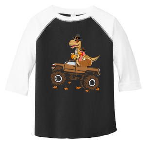 Happy Thanksgiving dinosaur Turkey Riding truck Toddler Fine Jersey T-Shirt