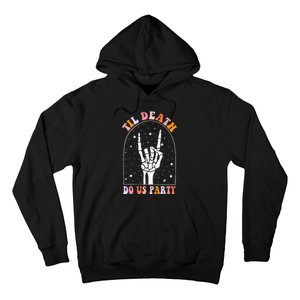 Halloween Til Death Do Us Party Retro Bachelorette Matching Hoodie