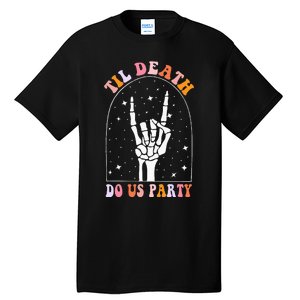 Halloween Til Death Do Us Party Retro Bachelorette Matching Tall T-Shirt