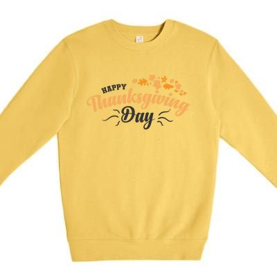 Happy Thanksgiving Day Turkey Usa Family Gift Premium Crewneck Sweatshirt