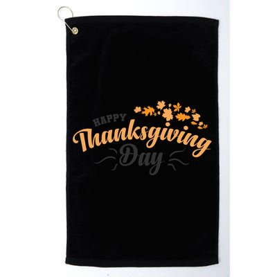 Happy Thanksgiving Day Turkey Usa Family Gift Platinum Collection Golf Towel