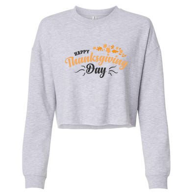 Happy Thanksgiving Day Turkey Usa Family Gift Cropped Pullover Crew