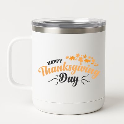 Happy Thanksgiving Day Turkey Usa Family Gift 12 oz Stainless Steel Tumbler Cup