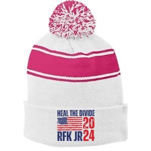 Heal The Divided Jfk Jr 2024 Stripe Pom Pom Beanie