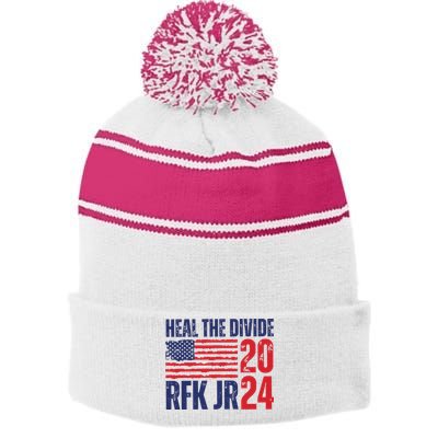 Heal The Divided Jfk Jr 2024 Stripe Pom Pom Beanie