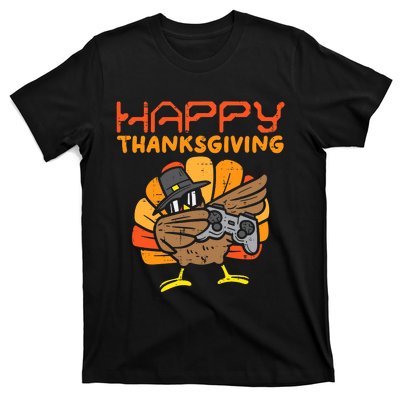 Happy Thanksgiving Dabbing Dance Gamer Turkey T-Shirt