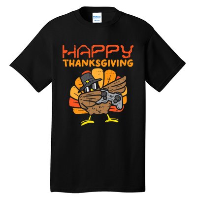 Happy Thanksgiving Dabbing Dance Gamer Turkey Tall T-Shirt