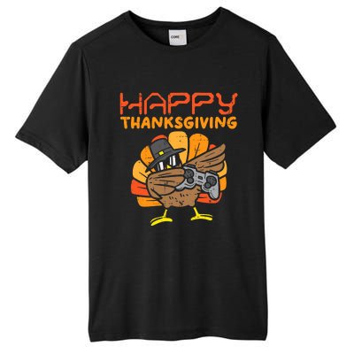 Happy Thanksgiving Dabbing Dance Gamer Turkey Tall Fusion ChromaSoft Performance T-Shirt