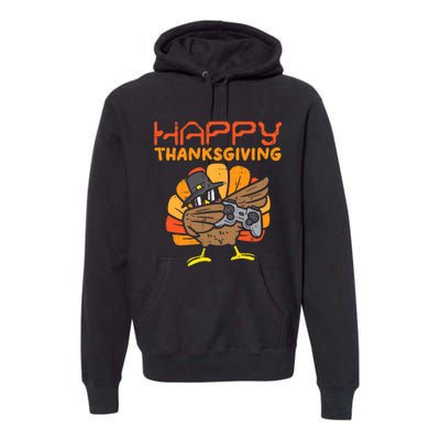 Happy Thanksgiving Dabbing Dance Gamer Turkey Premium Hoodie